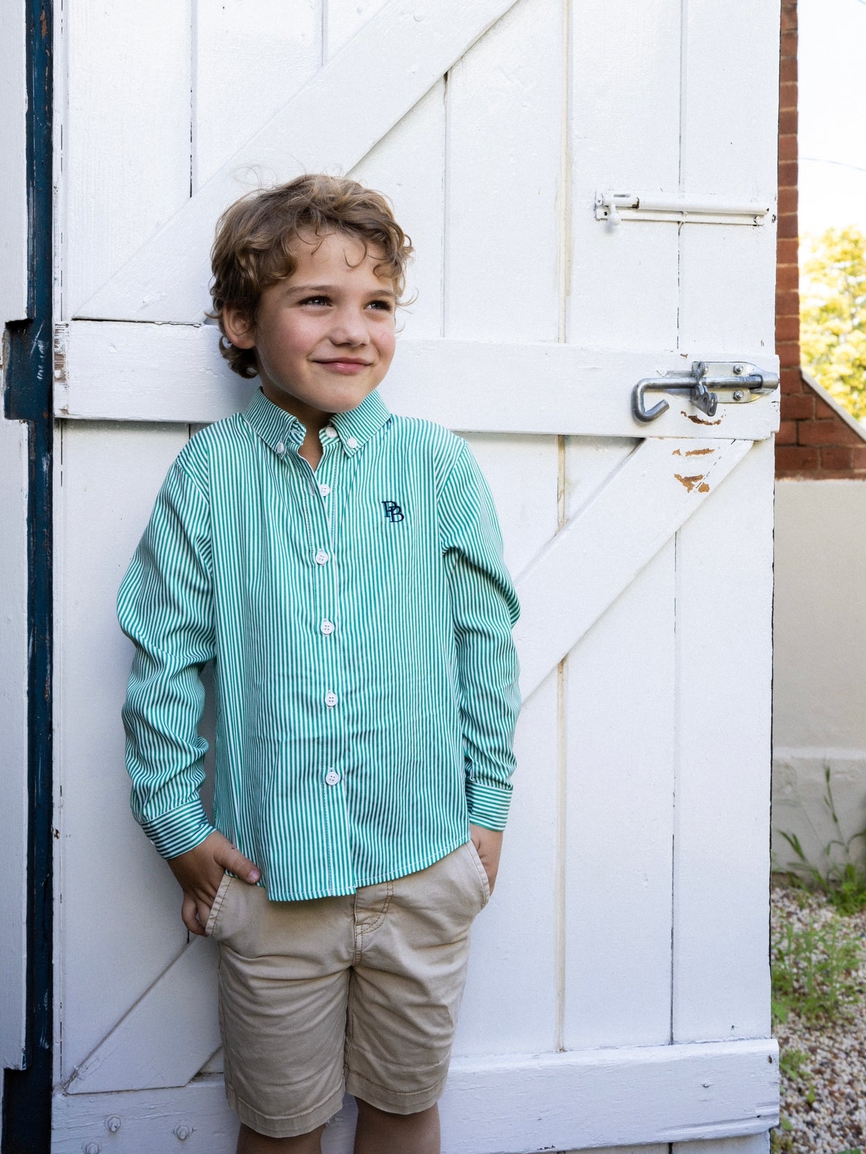 The Broughton Shirt Green Stripe