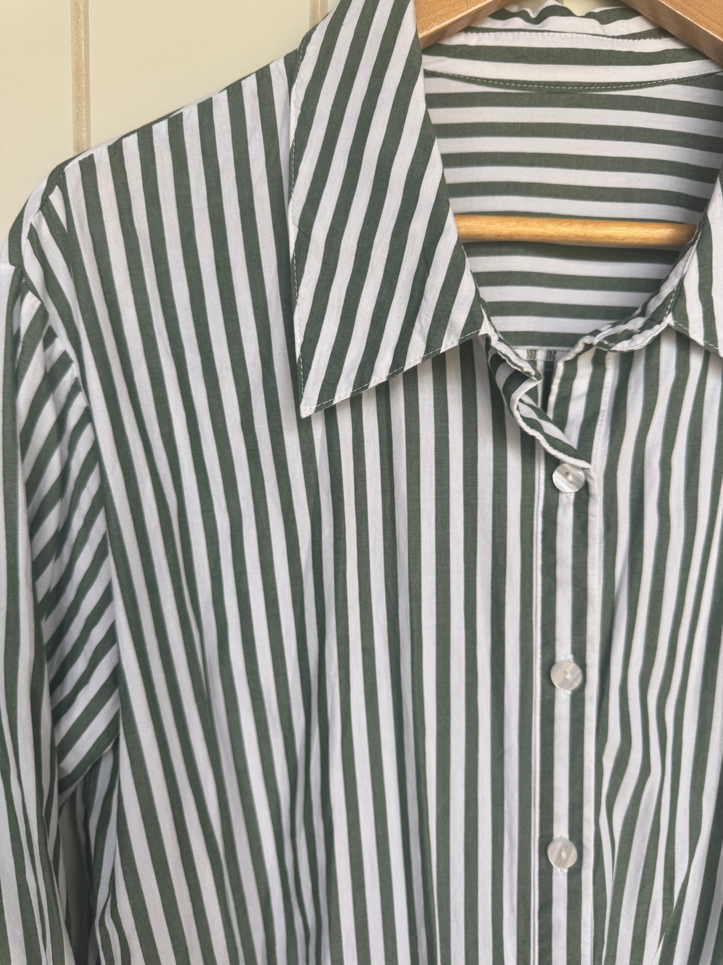 SAMPLE green stripe shirt dress
