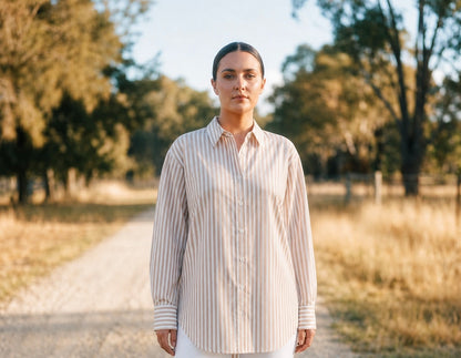 Lunar Shirt Beige Stripe