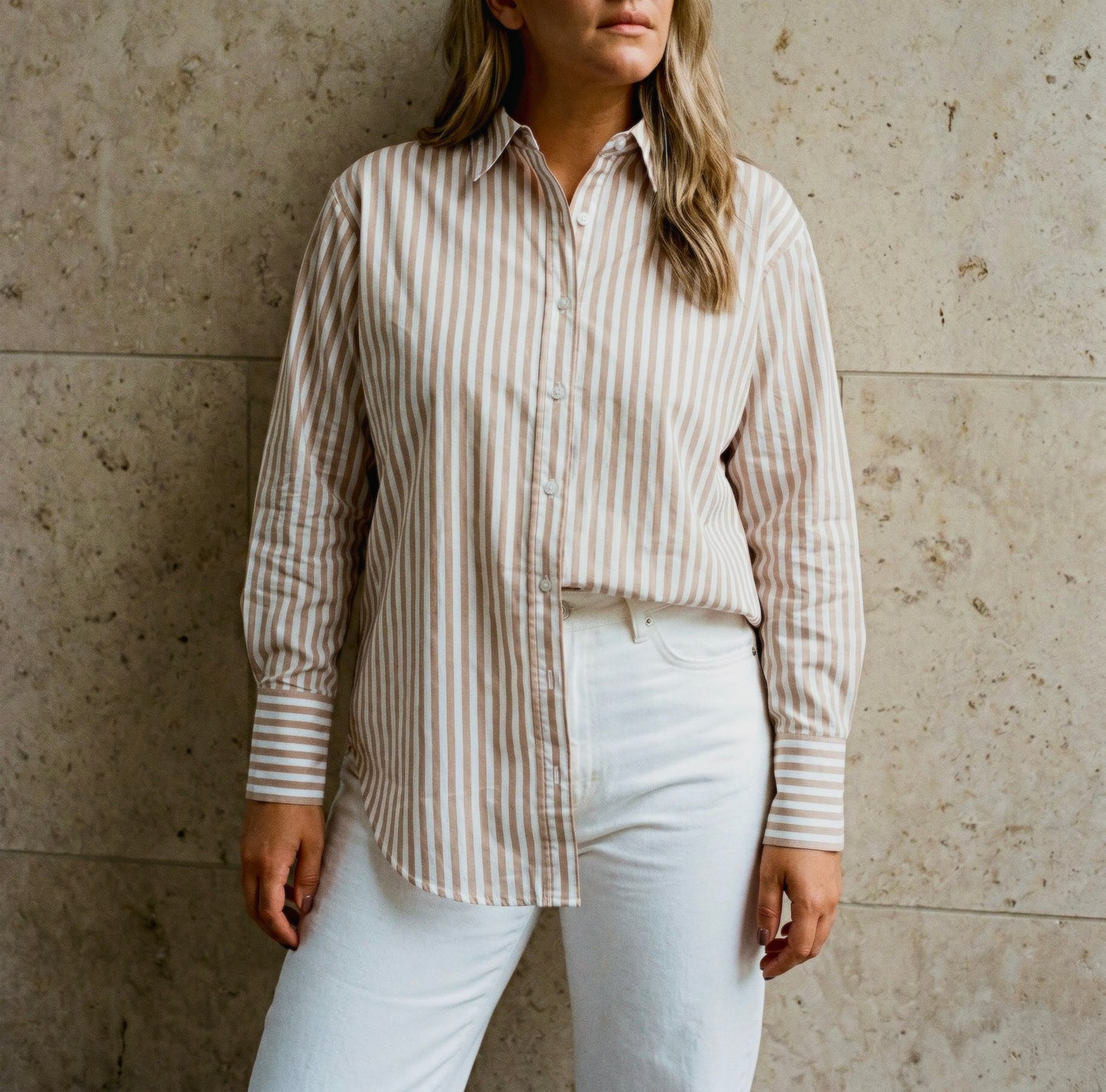 Lunar Shirt Beige Stripe