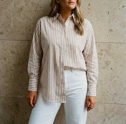 Lunar Shirt Beige Stripe