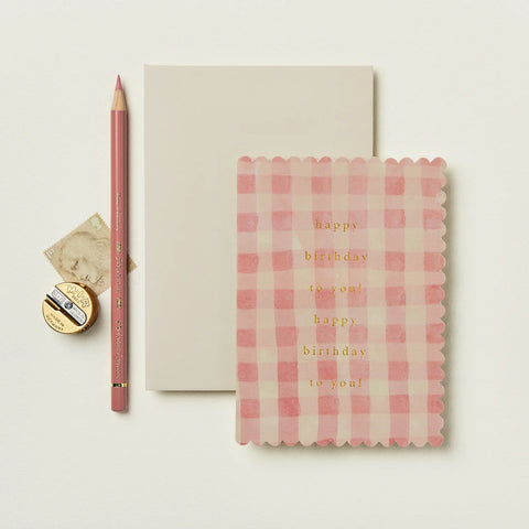 Pink Gingham ‘Happy Birthday to You!’