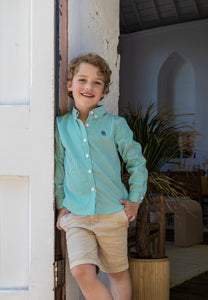 NEW The Broughton Shirt Green Stripe
